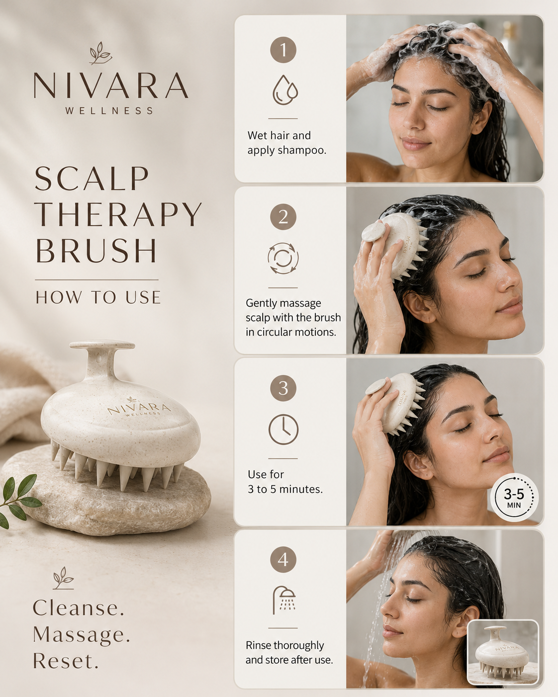 Scalp Therapy Brush by Nivara Wellness